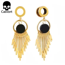 Casvort Пирсинг из нержавеющей стали кисточка болтаются беруши и туннели ювелирные изделия для тела ушные датчики пара распродажа расширитель