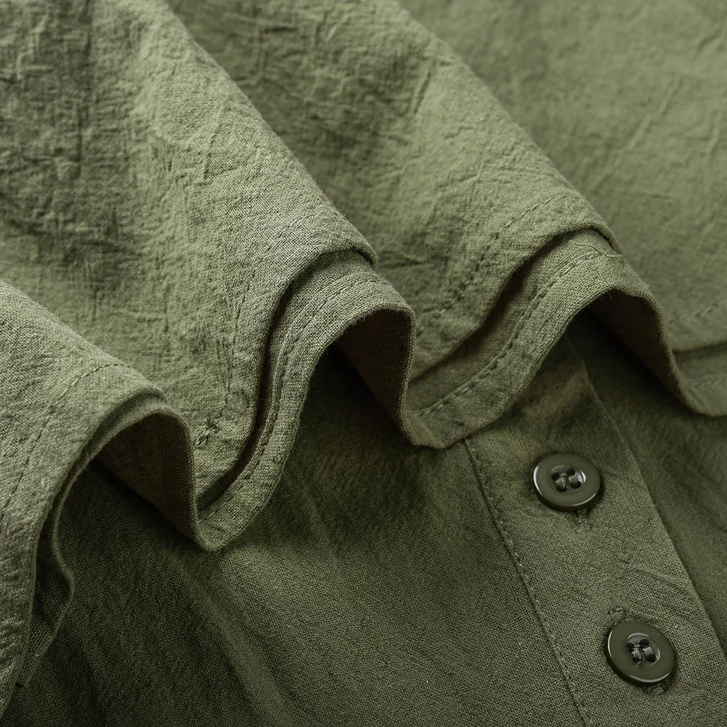 Рубашка поло для мужчин Лето Топ бренд кнопка для одежды Camisa Polo Masculina хлопок конопли короткий рукав Мужская рубашка поло Удобная