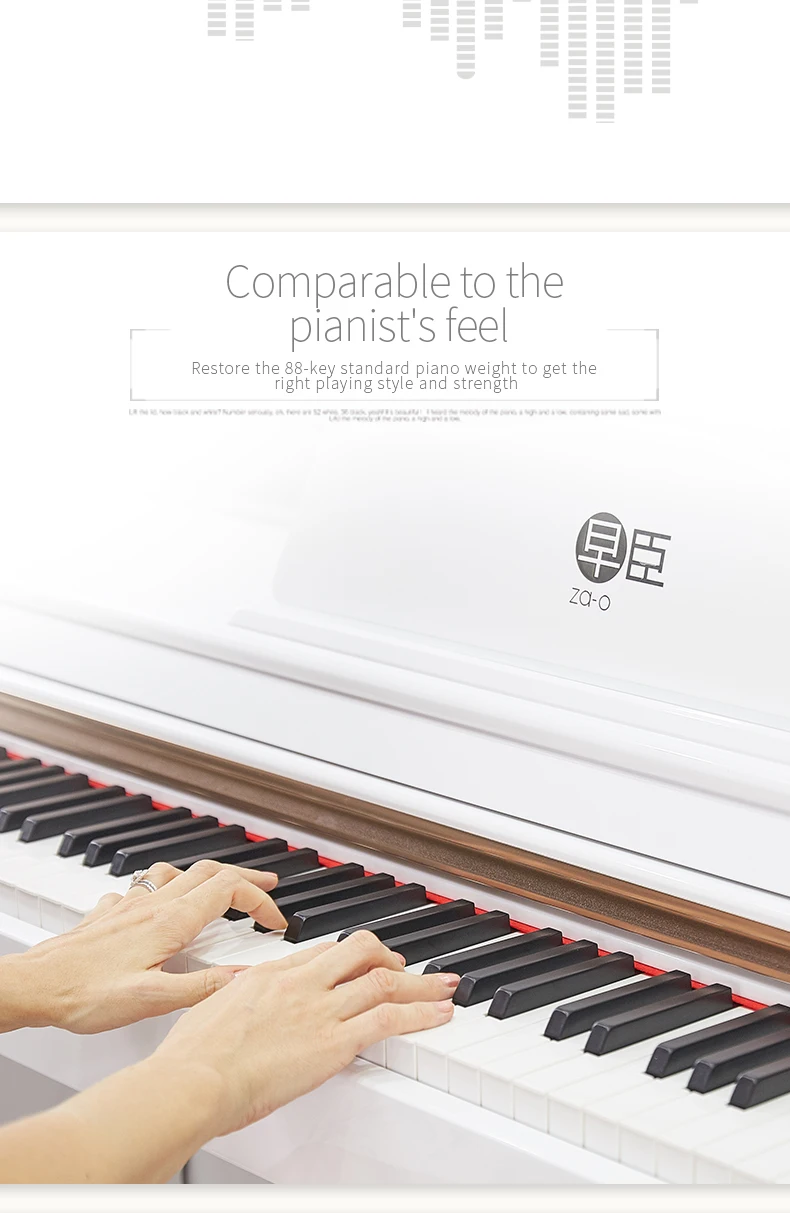 Za-o 88 клавиш большой миди цифровой фортепиано клавиатура орган Музыкальные инструменты для взрослых и начинающих и детские пианино