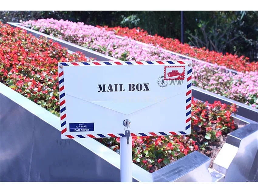 Дизайн конверта, безопасная стойка, почтовый ящик, металлический почтовый ящик для улицы, почтовый ящик для сада и парка, безопасная почтовая коробка, почтовый ящик 122 см, высота 1035c