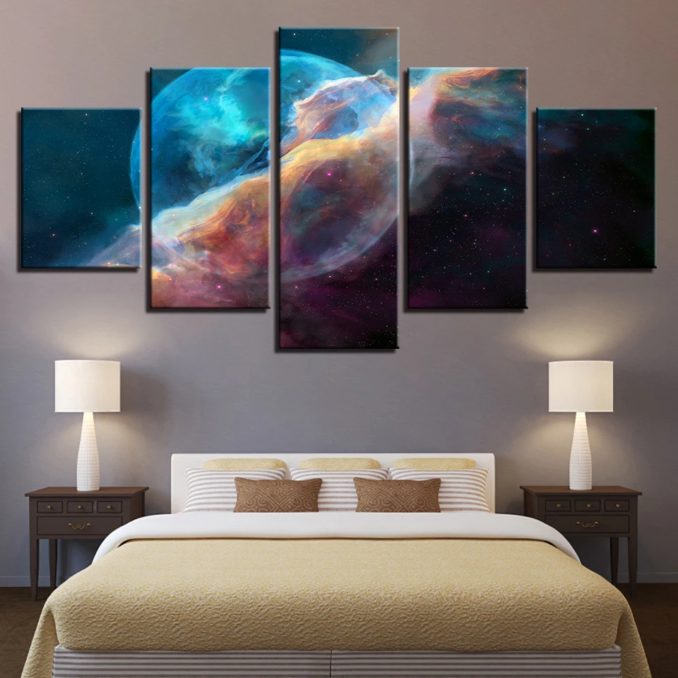 

Modern Abstract Prints Decor For Living Room Wall Art 5 Pieces Planets Painting Framework Modular Canvas Picture Poster Artworks