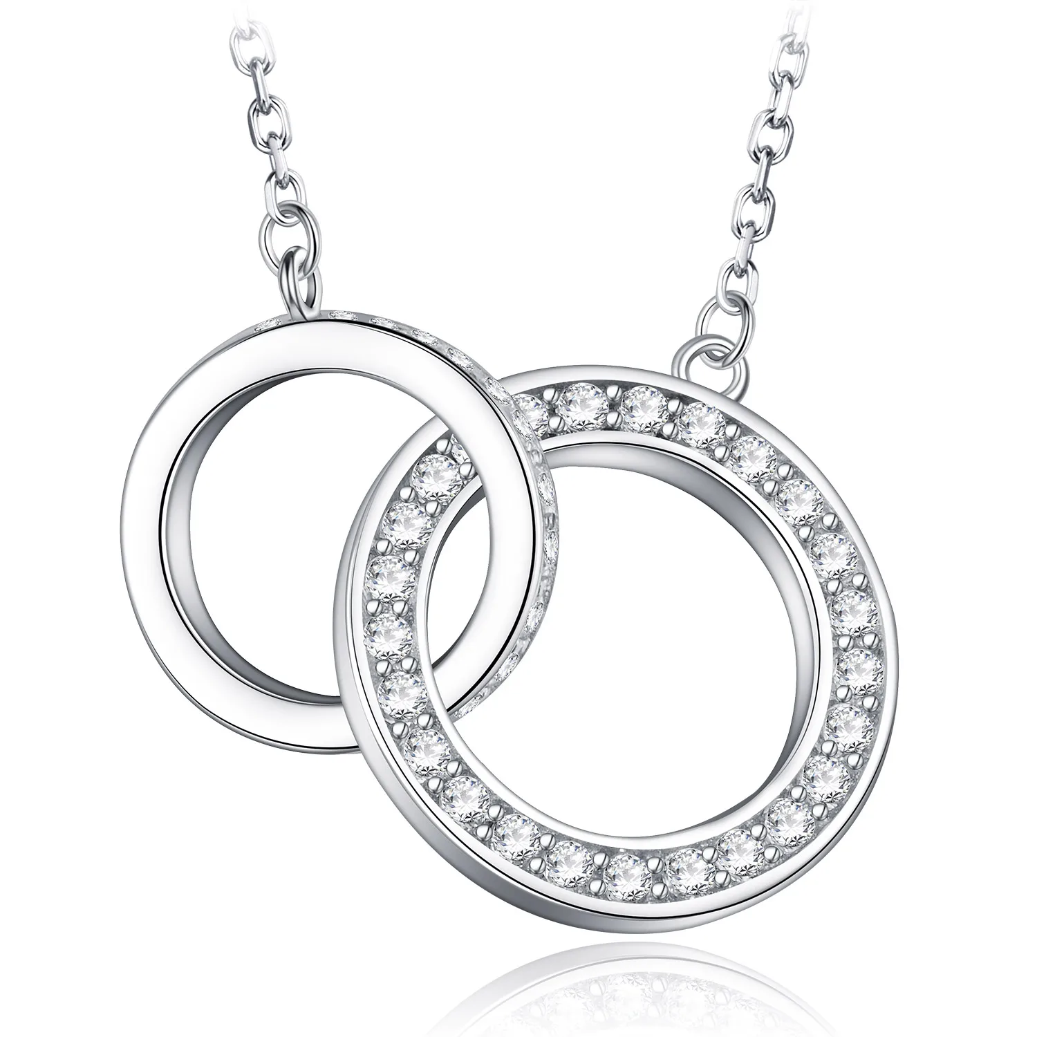 

Small Sterling 925 Silver Round Pendant Necklace for Women Link Chain Circle Necklace Choker Jewelry cadenas de plata 925 mujer