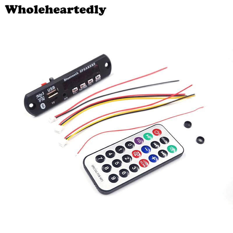 

New Wireless Bluetooth MP3 WMA Decoder Board Car Audio FM Radio Module with Aux USB Port TF Card Slot + Remote Control Wholesale
