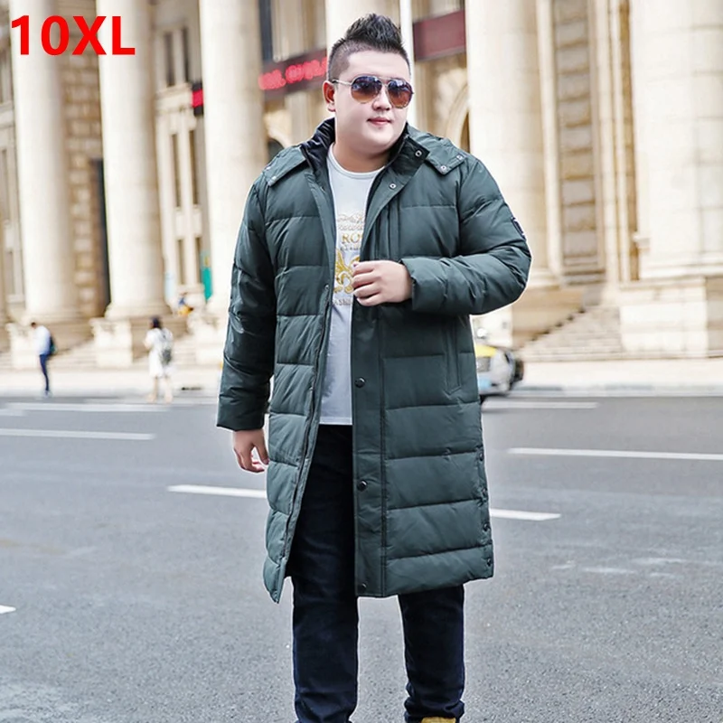 

Large size men's down jacket winter fat down jacket men's large size long section plus size thick men