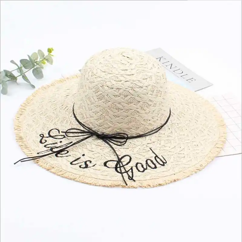 WZCX 2019 أزياء جديد زهرة الصيف بلون القش قبعة عارضة المد في الهواء الطلق قبعة للشاطئ المرأة قبعة