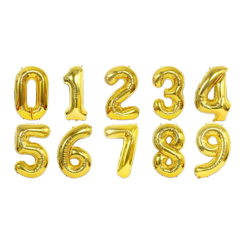 Gold 16inch32-дюймовый номер алюминиевые пленочные шары с днем рождения украшения детский душ принадлежности Anniversaire Вечерние - Цвет: Gold