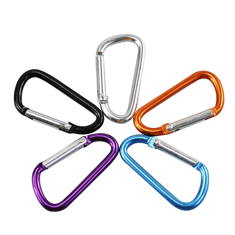 

10PCs Outdoor Sports Multi Alloy Safety Buckle Keychain Climbing Button Carabiner Camping Hiking D-Ring Key Chain Clip Hook 20