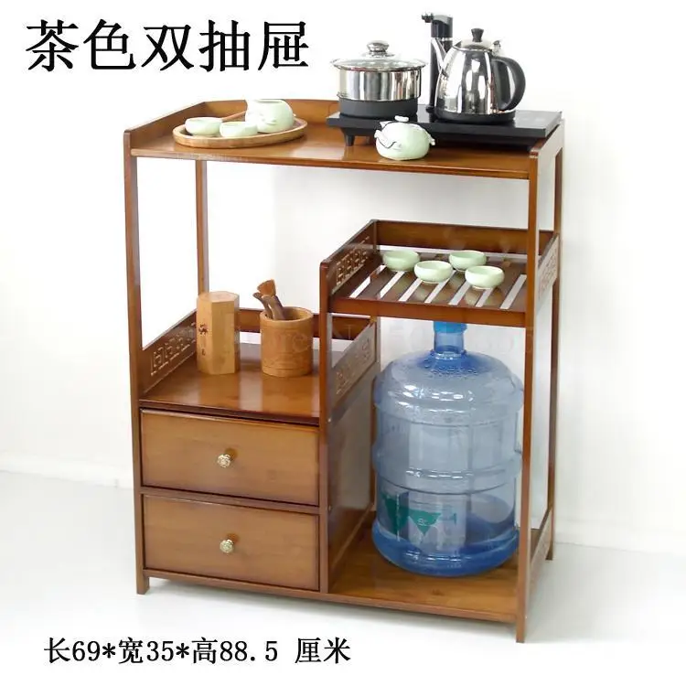 Simple bamboo sofa side mini coffee table tea rack tea cabinet removable side cabinet tea table corner table burning table - Цвет: VIP 5