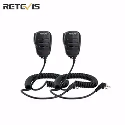 2 шт. Retevis RS-111 2PIN удаленного Динамик микрофон для Kenwood Retevis H777 RT21 RT5R для Baofeng UV5R двухстороннее радио c9052A