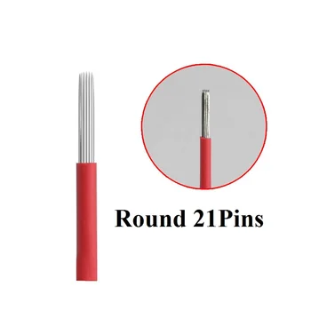 

50pcs 21 Round needles for manual pen Semi permanent makeup manual fog eyebrow needle R21 liner microblading eyebrow pen needles