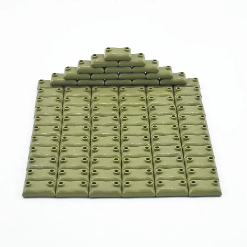 

Legoing Blocks 10Pcs/set Military MOC Sandbag WW2 Set Sale Building Blocks Toys For Children Assemble Army SWAT Block Toy