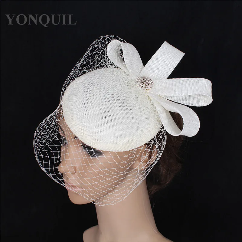 

Elegant wedding women ladies fascinator hat base birdcage veils cap Occasion DIY hair headdress decoration attractive millinery