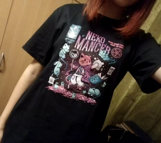 Модное шоу-JF горячая Распродажа Neko Mancer футболка унисекс Милая Эстетическая гранж