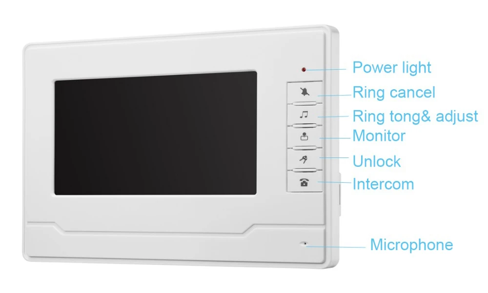 7 дюймов монитор видеодомофон двери звонок Система видео домофон системы для дома вилла 1-IR камера 2-ЖК-дисплей экран