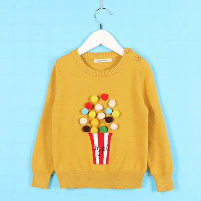 Autumn Winter Children's Clothing Cartoon Pineapple Knitted Sweaters Kids Baby Boys Girls Cotton Sweaters Tops - Цвет: yellow