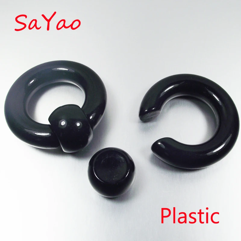 SaYao 1 шт. большой размер пластик BCR круглые штанги акриловые УФ Подкова кольцо для носа CBR телесный туннель ювелирные изделия для тела