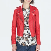leather jacket women 2016 spring women leather clothing outerwear jackets and coats ladies red leather coat motorcycle leather