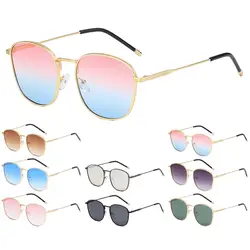 Новые женские мужские солнцезащитные очки, модная металлическая оправа, солнцезащитные очки, винтажная, брендовая, дизайнерская, яркие