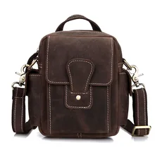 Nuevos Hombres busines Vintage Crazy horse de cuero Genuino bolso de mensajero bolsa de hombro bolsos bolsa
