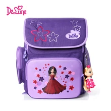 Delune 2015 nueva chica carácter spine protección mochila para la escuela de alta calidad bolsos de escuela para niñas niños bolsa de la escuela carro