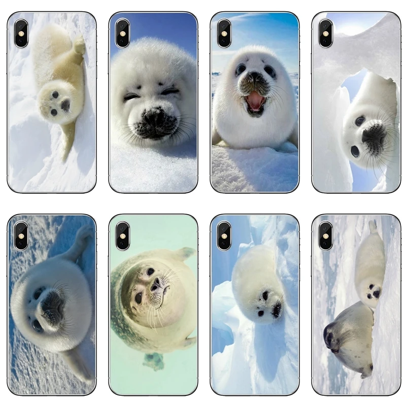 

Baby harp Seal Arctic Snow phone case For Samsung Galaxy J8 J6 J4 Plus Prime J7 J5 pro J3 J2 2018 2017 2016 soft cover