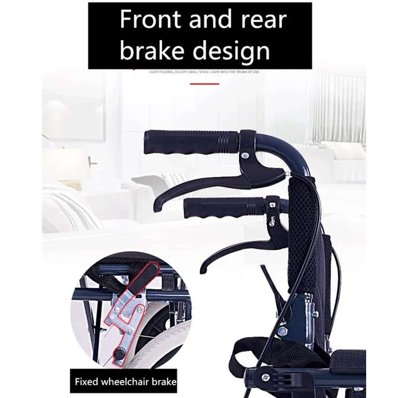  Foldable Chair Sofa For Old Man Disabled Portable Light Chairs With Brake Safety Anti Bedsore Campi