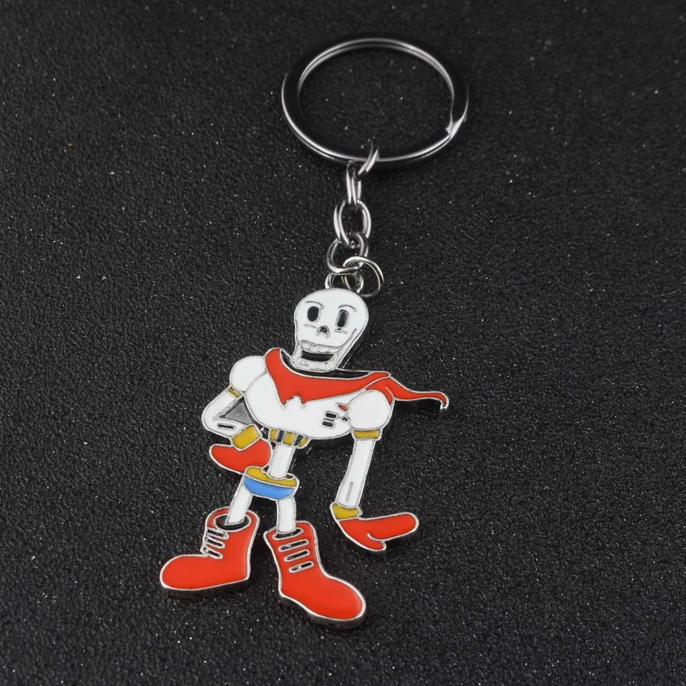 

SG Hot Sale Coplay Game Undertale Skeleton Papyrus Cute Figure Keychains Sans Panda Pendants Metal Keyring Men Boy Kids Jewelry