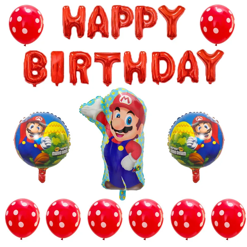 24 шт./компл. Супер Марио фольги воздушный шар вечерние игрушки Красный Синий Марио Bros латексные шары супер герой День Рождения украшения suppllies - Цвет: Насыщенный сапфировый