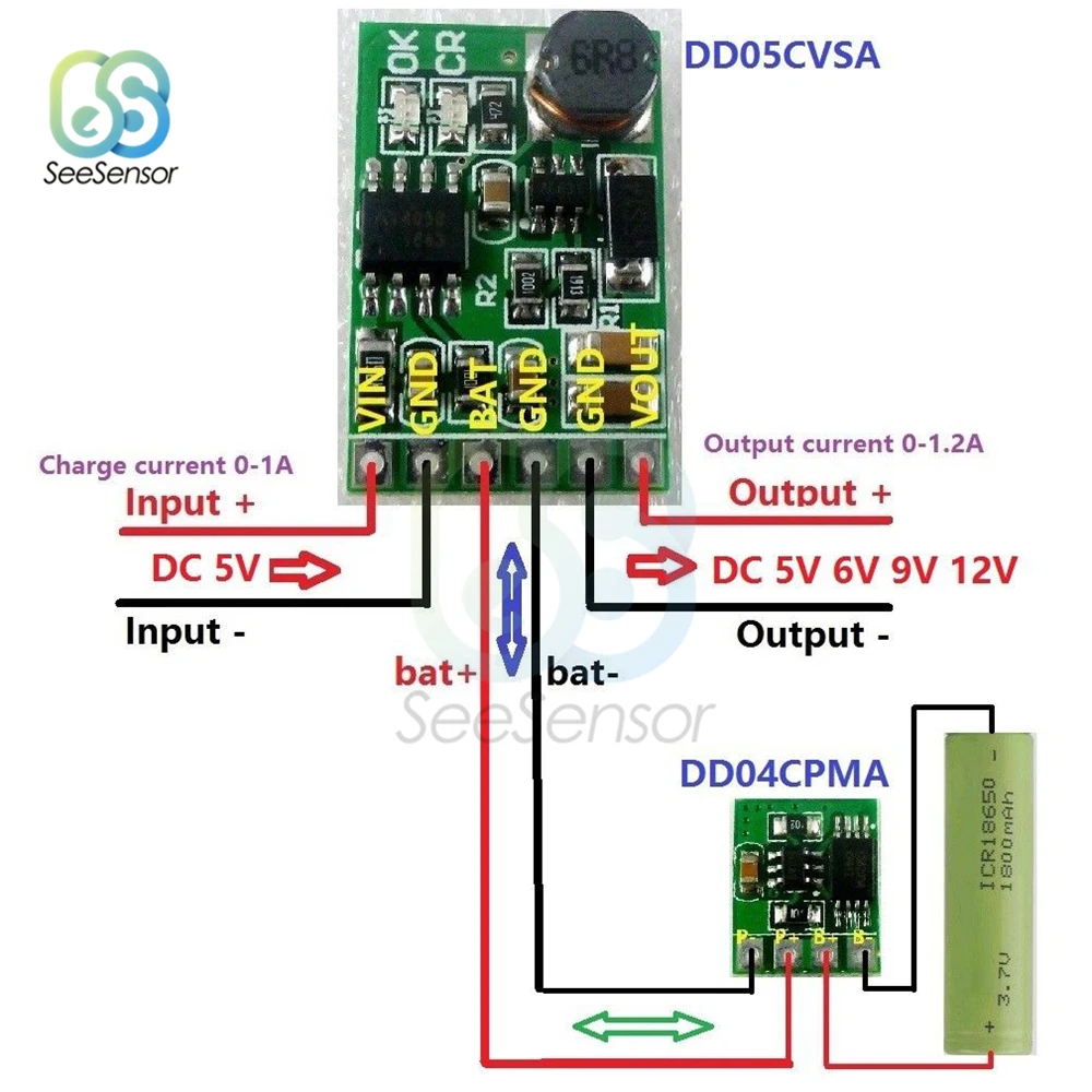 3.7V 4.2V 3A Li-ion Lithium Battery Charger Over Charge Discharge Overcurrent Protection Board for 18650 TP4056 DD05CVSA