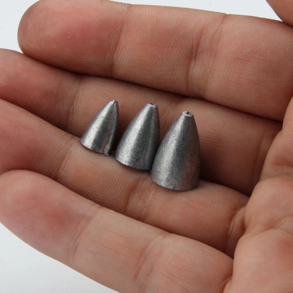 ROSEWOOD 8pcsLot Lead Bait Bullet Weights 3g6g9g Sinker Jig Head Worm Soft Bait Texas-Rigging Fishing Tackle  (7)