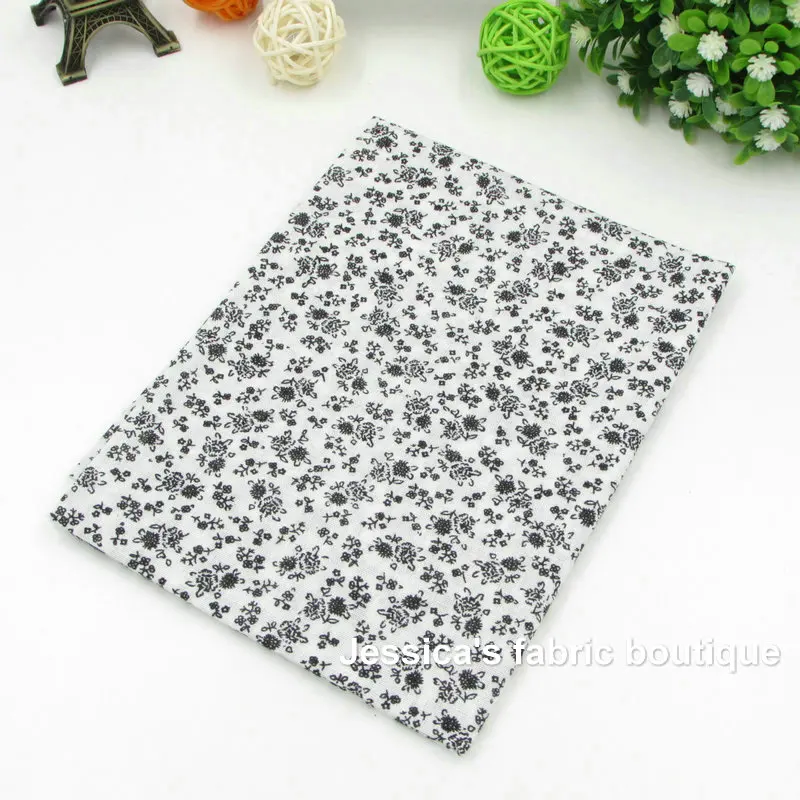 7pcs Black 100% Cotton Quilting Fabric for DIY Sewing Patchwork Kids Bedding Bags Tilda Doll Baby Cloth Textiles Fabric 50*50cm