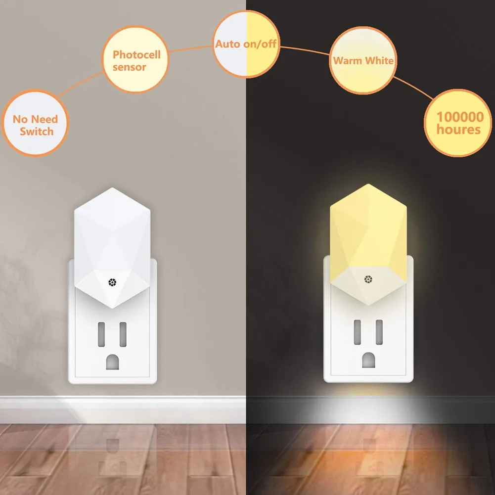

LED Smart Night Lamp Automatic On/Off Plug and Play Night Light for Bedroom #4