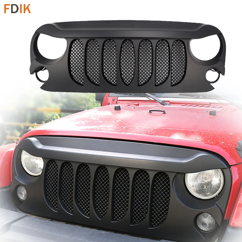 

Sport Replacement Front Eagle Eye Beast Grill Grille with Mesh Insert for Jeep Wrangler Unlimited Rubicon JK Sahara 2007-2017