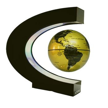 

New arrive 4 inch C Shape Electronic Magnetic Levitation Floating Globe World Map with LED Lights Birthday Gift Decoration Home