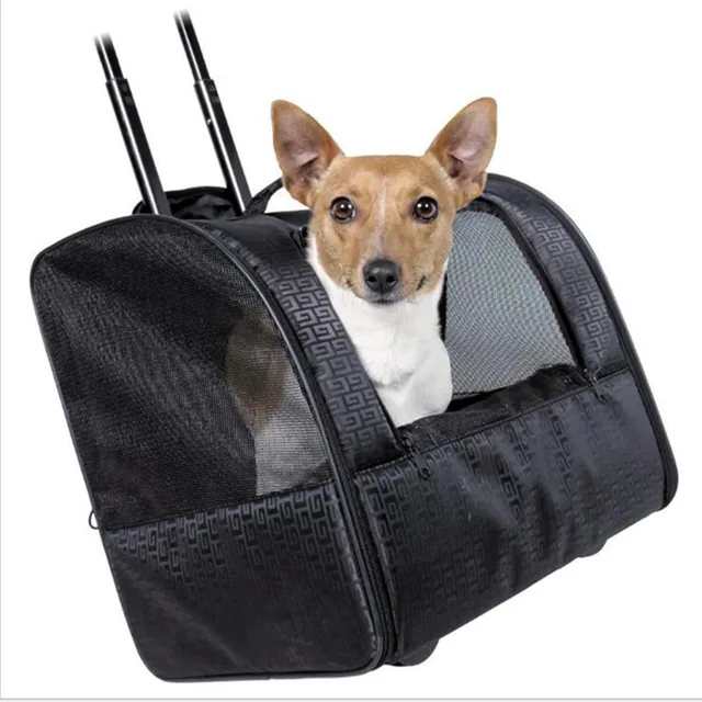 Buy Pet Carrier With Wheels Dog Traveling Carry Bag Stroller Cart Cat Kennel