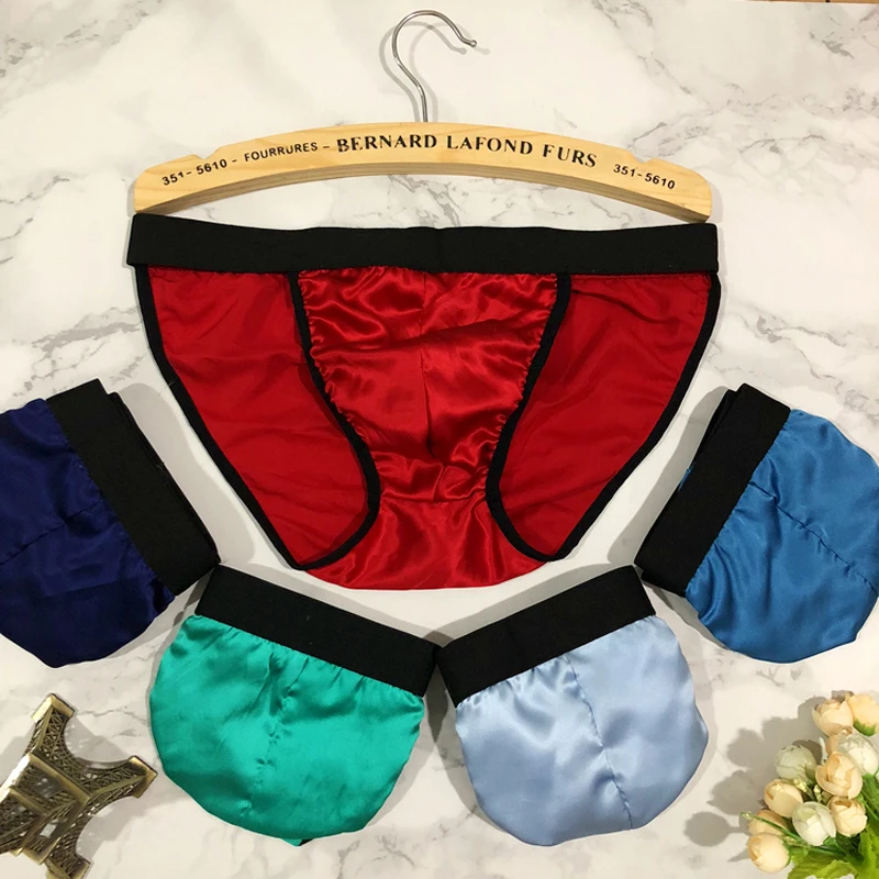 Шелковые мужские трусы шелковые с вилкой|mens underwear briefs|male briefsunderwear briefs |