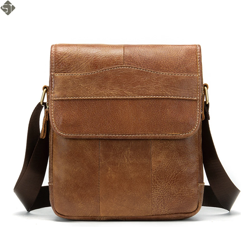 

Fashion Men's Shoulder Bag Genuine Leather Bags for Men Vintage Crossbody Bags Messenger Bag Men Leather Small Flap for ipad