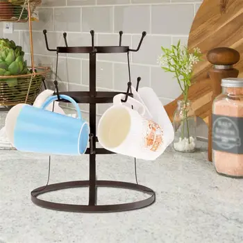 

3-Layer Iron Coffee Cup Holder Glass Bottle Organizer Manager Tree Drying Drinkware Rack Stand Home Bar Restaurant Decoration