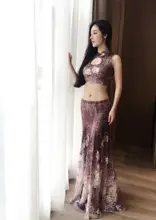 Bellydance oriental Belly Indian gypsy dance dancing costume costumes clothes bra belt chain scarf ring skirt dress set suit 447