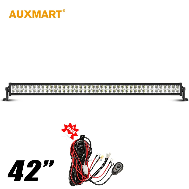 Auxmart  42inch 240w 12v 24v LED Light Bar Combo Beam Work Light for Offroad Trailer Camper Truck SUV ATV RZV 4x4 4WD Bar Lights
