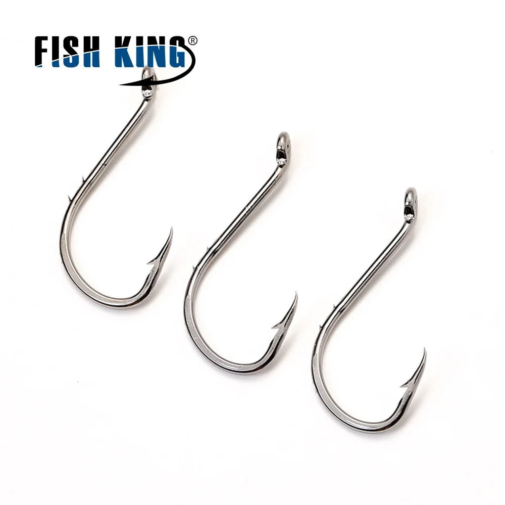 FISH KING 50 шт./лот 92155 мягкие рыболовные крючки из высокоуглеродистой стали для ловли