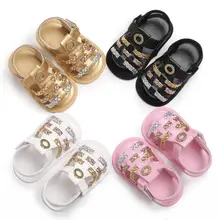 Новинка; летняя обувь для новорожденных девочек; сандалии; мягкая подошва; обувь для самых маленьких кроссовки; Prewalker; для маленьких девочек 0-18 месяцев