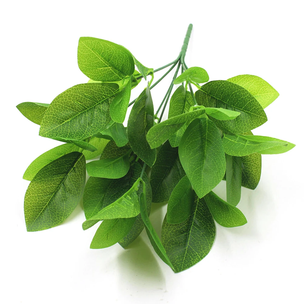 

Flores Artificiales Para Decoracion Hogar 7 Forks Bunch Green Leaf Magnolia Leaves Simulation Plant Green Plant Potted Flower