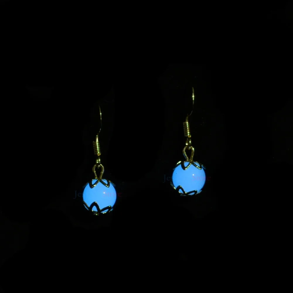 

1Pair Glow in dark Round Double Ball Pearl Earrings For Women Individual