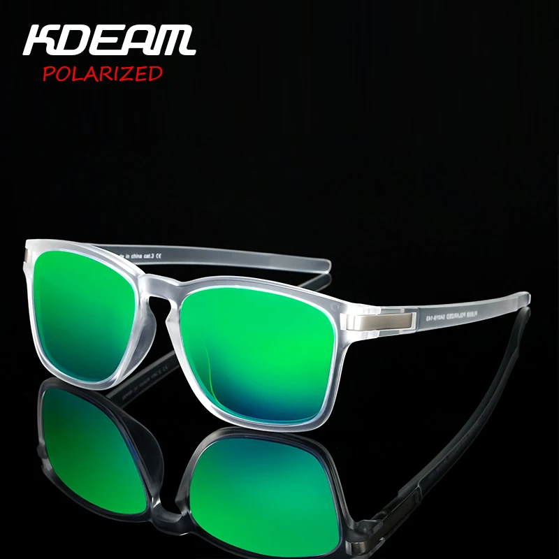 

KDEAM Sports Style Polarized Sunglasses Men Brand Driving Sun Glasses Polaroid Lens Square Goggles UV400 Shades Male Gafas XH92