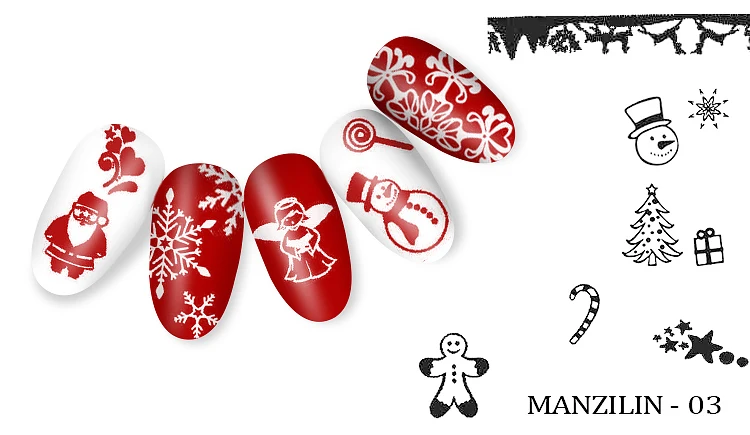 Рождество дизайн лазерной дизайн ногтей штамповки шаблон пластинчатые трафареты DIY Лаки для печати изображения 12*6 см Маникюр книги аксессуа