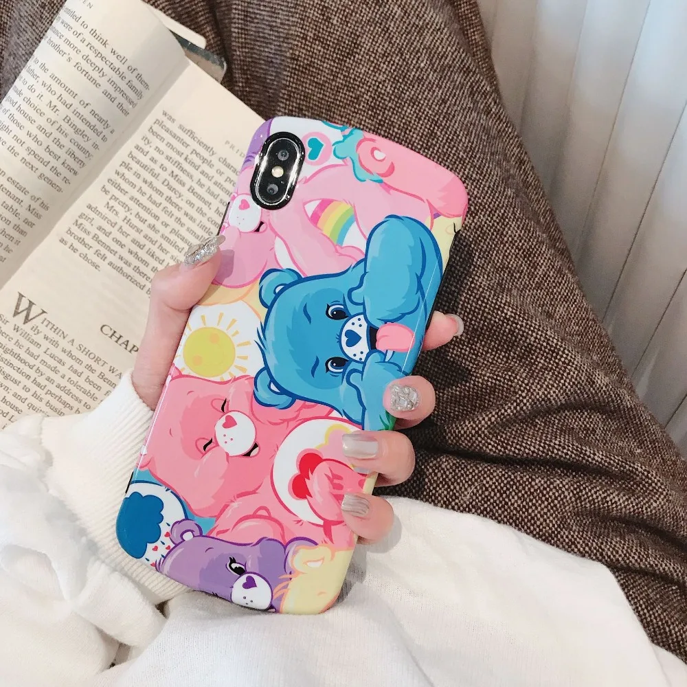 Популярный милый чехол для телефона с радужным медведем iPhone 6 S 6s 6plus7 plus 8 X XR XS MAX