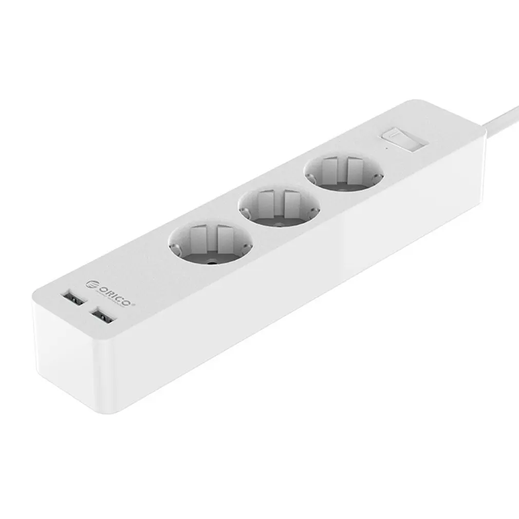 Дешево Белый ЕС разъем 2 Зарядка через usb порты и разъёмы бытовая техника 3 Электрический штекер стабилизатор напряжения портативный для ORICO