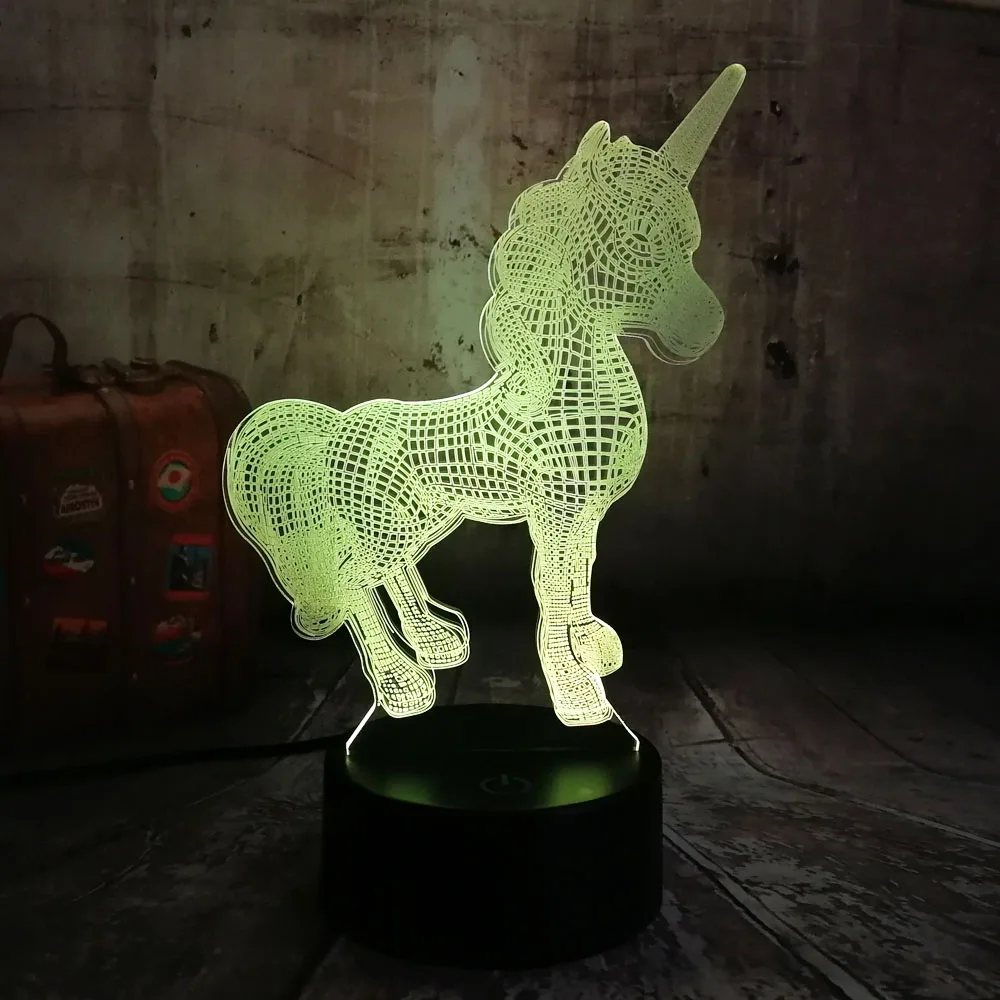 2019 г. красивый Единорог романтическая лампа 3D светодиодсветодиодный настольная
