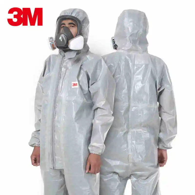

3M 4570 Safety Clothing Chemical Protective Suit Coverall Gray Hooded Anti-static Dust Particles Harmful Microbes Spraying